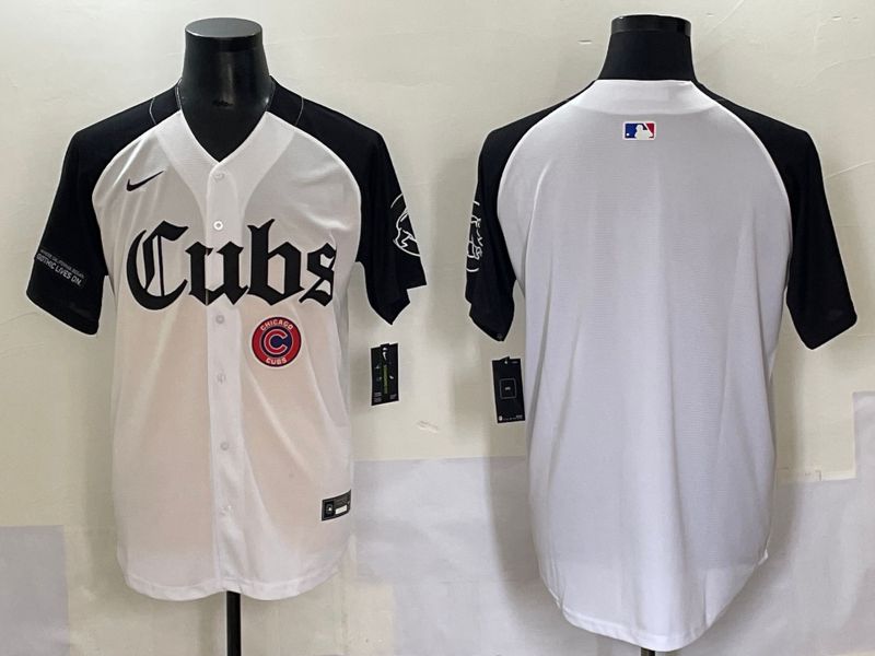 Men 2025 Chicago Cubs Blank White black Five generations Joint Name Nike MLB Jersey style 57